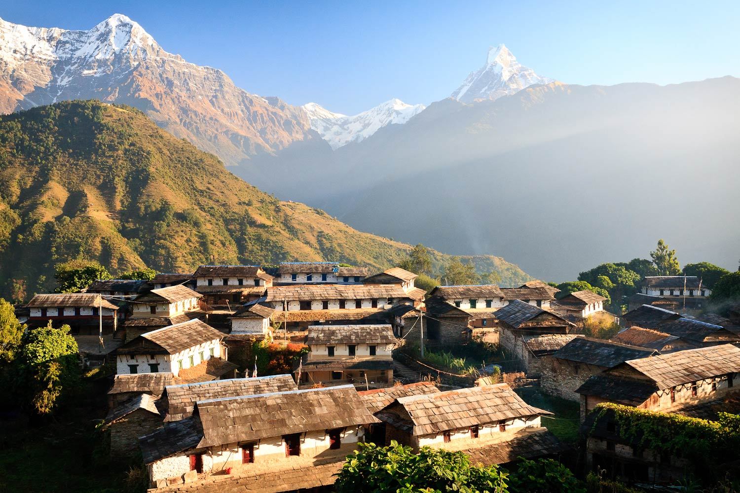 Nepáli falu, tájkép